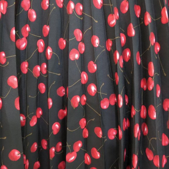 J. Crew Black Pleated Cherry Skirt 10 - Picture 4 of 4